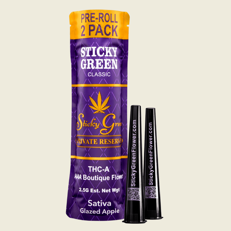 Glazed Apple Private Reserve Pre Rolls (Sativa) - Sticky Green Flower