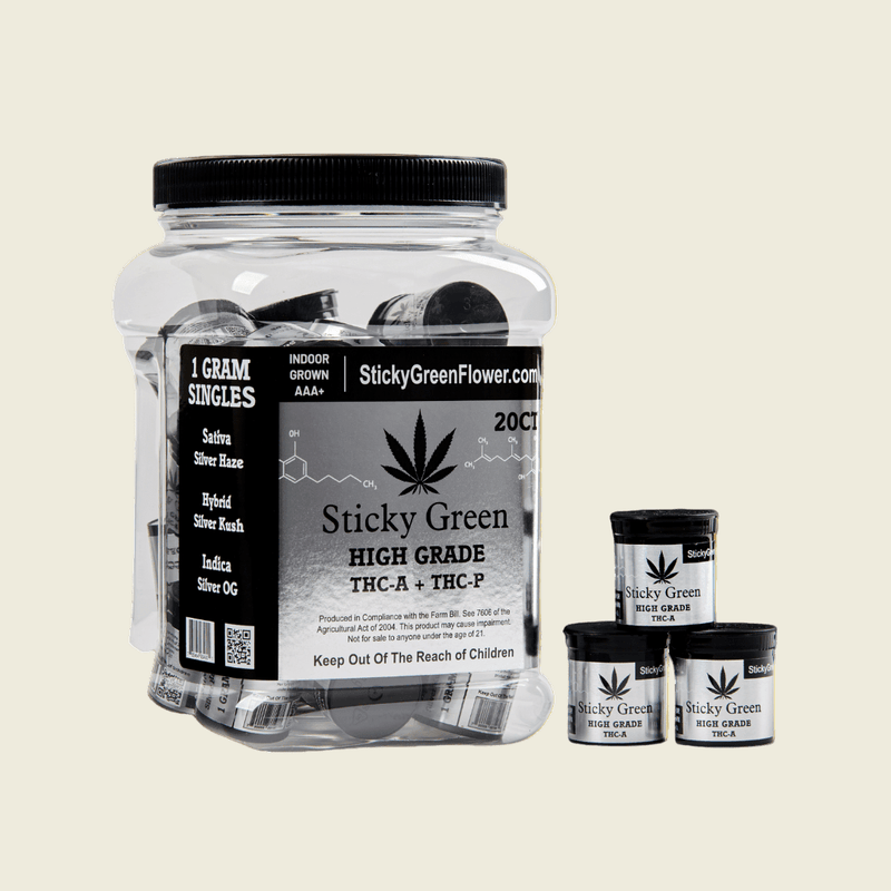 High Grade Flower – 20 Pack (1g Each) - Sticky Green Flower