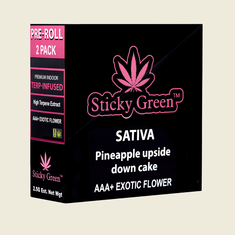 Pineapple Upside Down Cake Terp Infused Pre Rolls (Sativa) - Sticky Green Flower