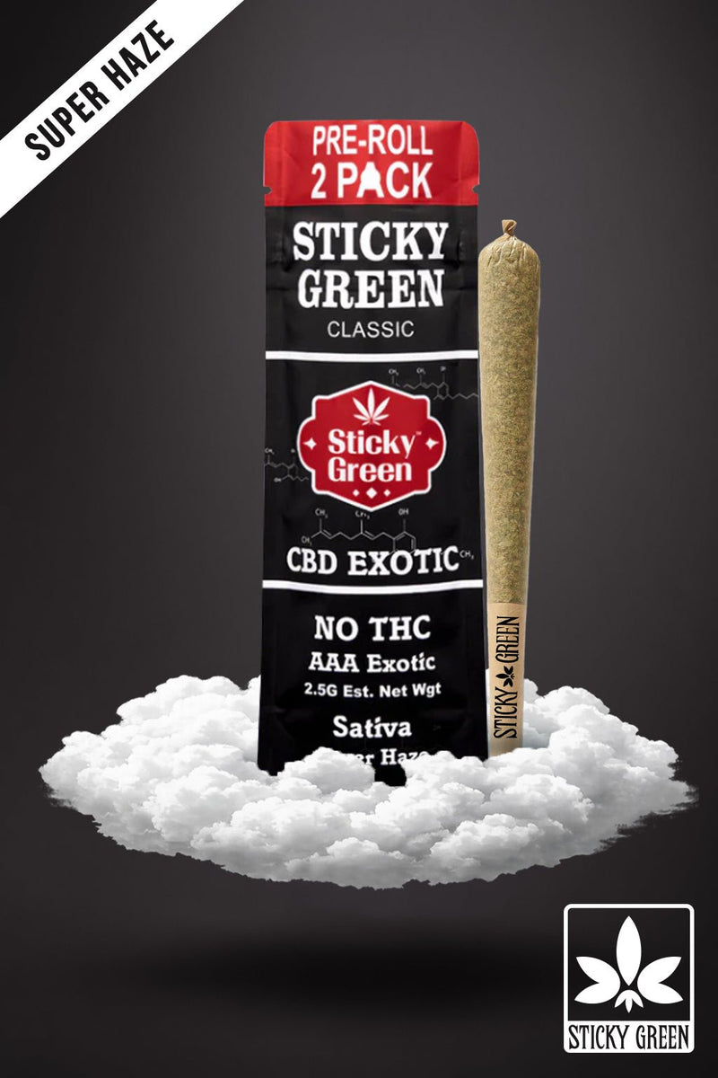 Super Haze CBD Pre Rolls (Sativa) - Sticky Green Flower