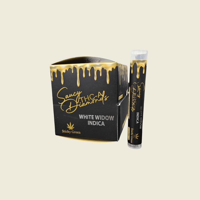 White Widow Indica Pre Rolls Saucy Diamonds - Sticky Green Flower