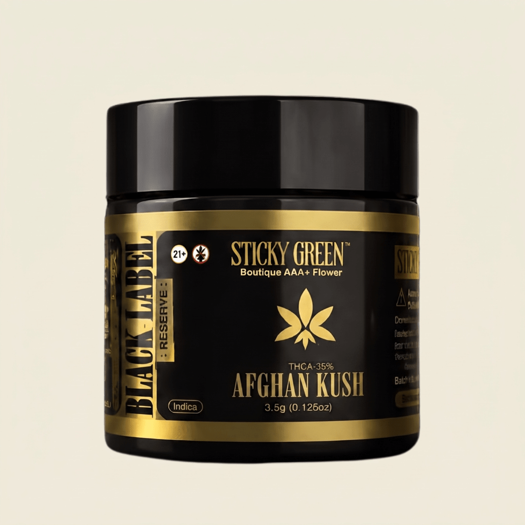 Afghan Kush Black Label Flower - Sticky Green Flower