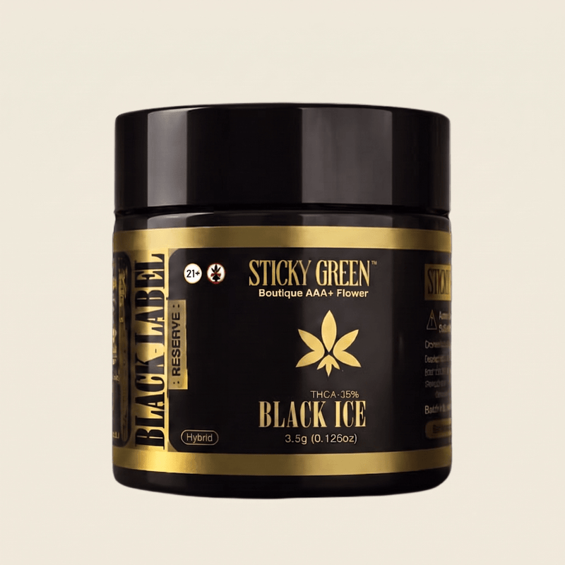 Black Ice Black Label Flower - Sticky Green Flower