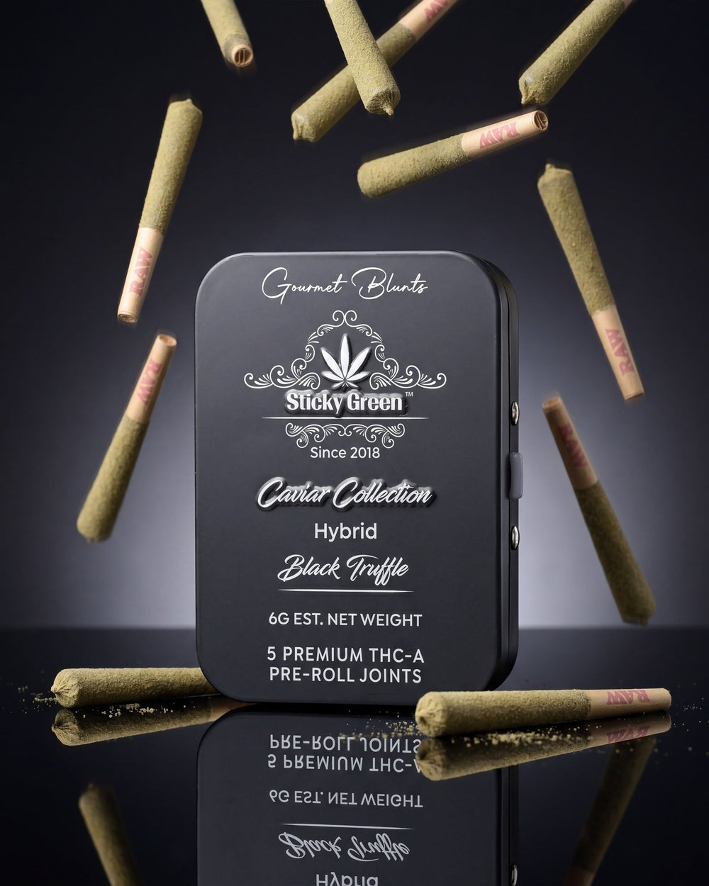 Black Truffle Caviar Collection Pre Rolls (Hybrid) - Sticky Green Flower
