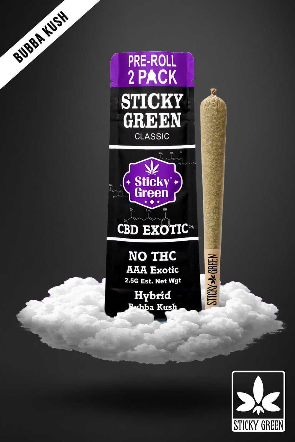 Bubba Kush CBD Pre Rolls (Hybrid) - Sticky Green Flower