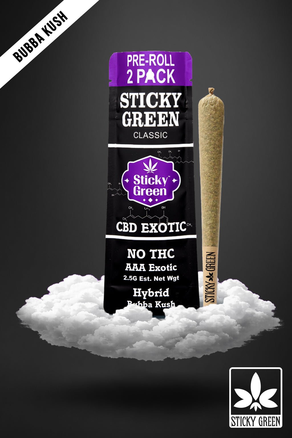Bubba Kush CBD Pre Rolls (Hybrid) - Sticky Green Flower
