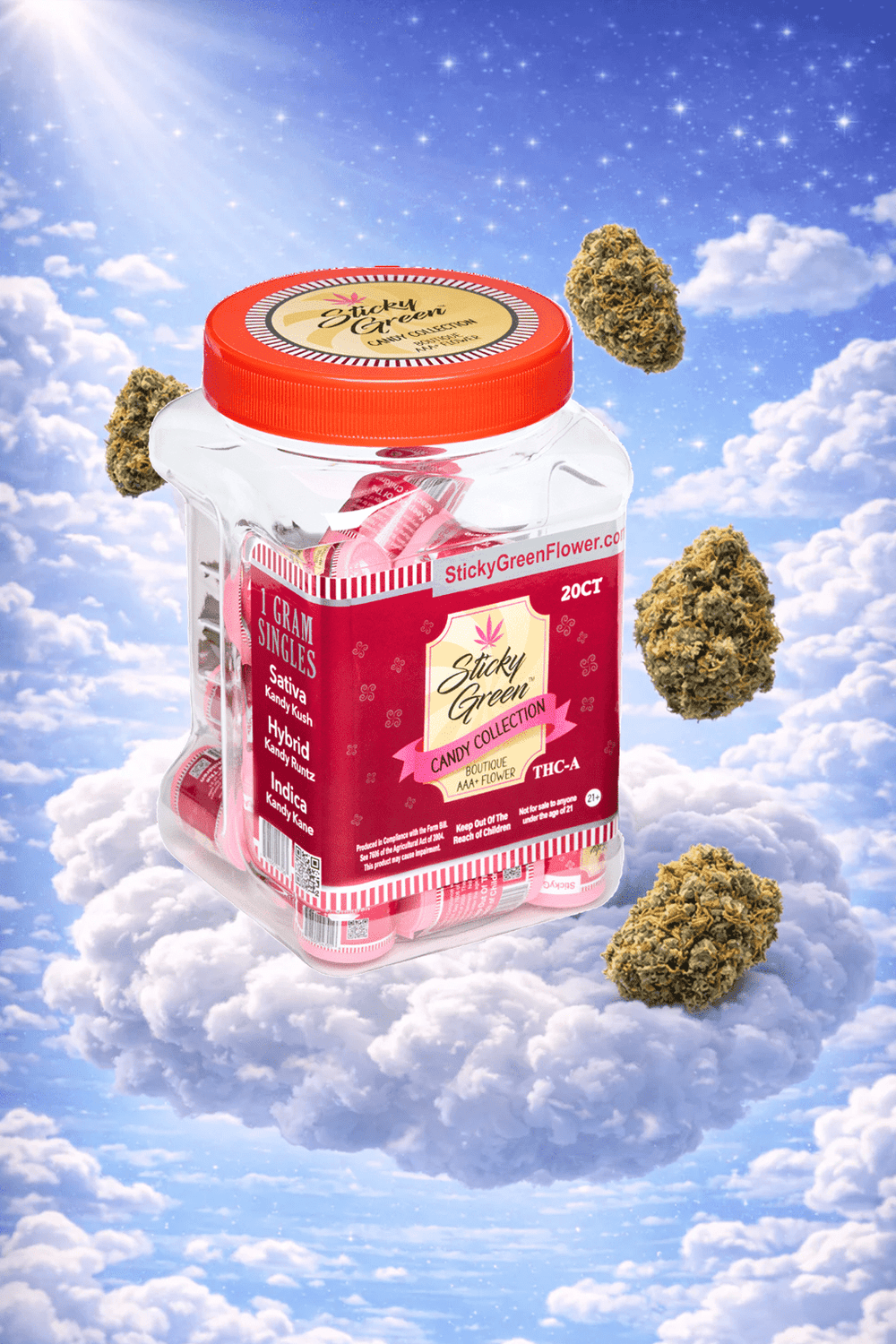 Candy Collection 20 Pack (1g Each) - Sticky Green Flower