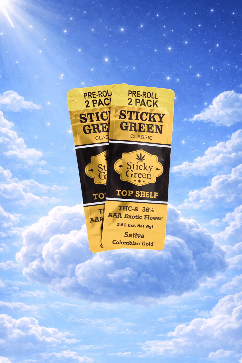 Colombia Gold Infused Top Shelf Pre Rolls (Sativa) - Sticky Green Flower
