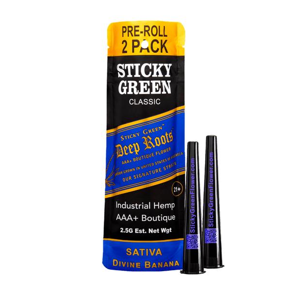 Deep Roots 2ct Pre Roll - Sticky Green Flower