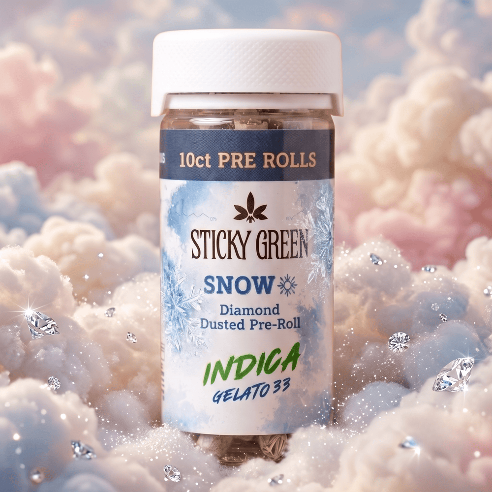 Gelato 33 Snow Collection Pre Rolls 10 Count (Indica) - Sticky Green Flower