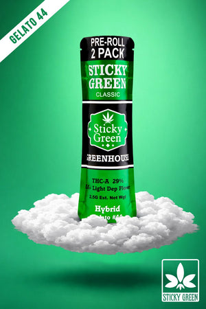 Gelato 44 Green House Pre Rolls (Hybrid) - Sticky Green Flower