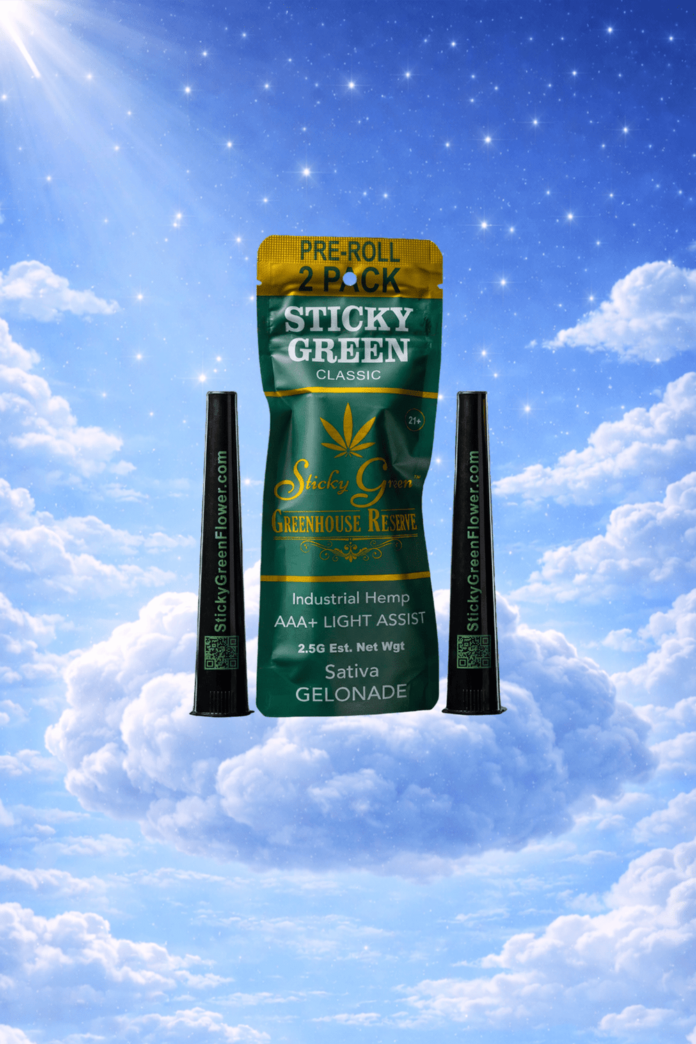 Gelonade Green House Reserve Pre Rolls (Sativa) - Sticky Green Flower
