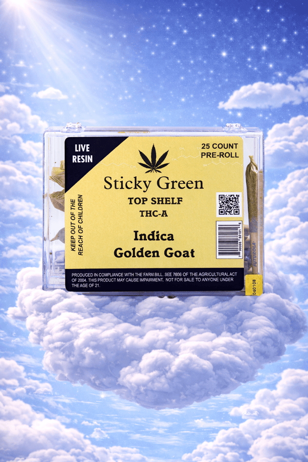 Golden Goat Infused Top Shelf Pre Rolls (Indica) - Sticky Green Flower