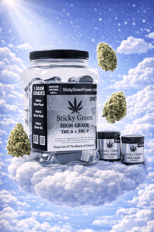 High Grade Flower – 20 Pack (1g Each) - Sticky Green Flower