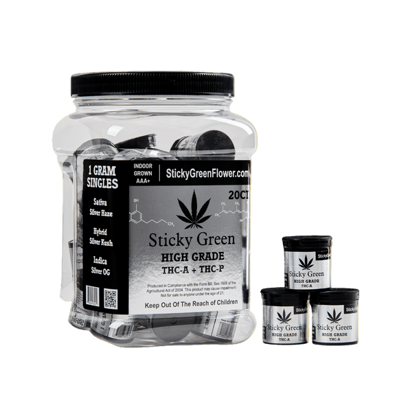 High Grade Flower – 20 Pack (1g Each) - Sticky Green Flower