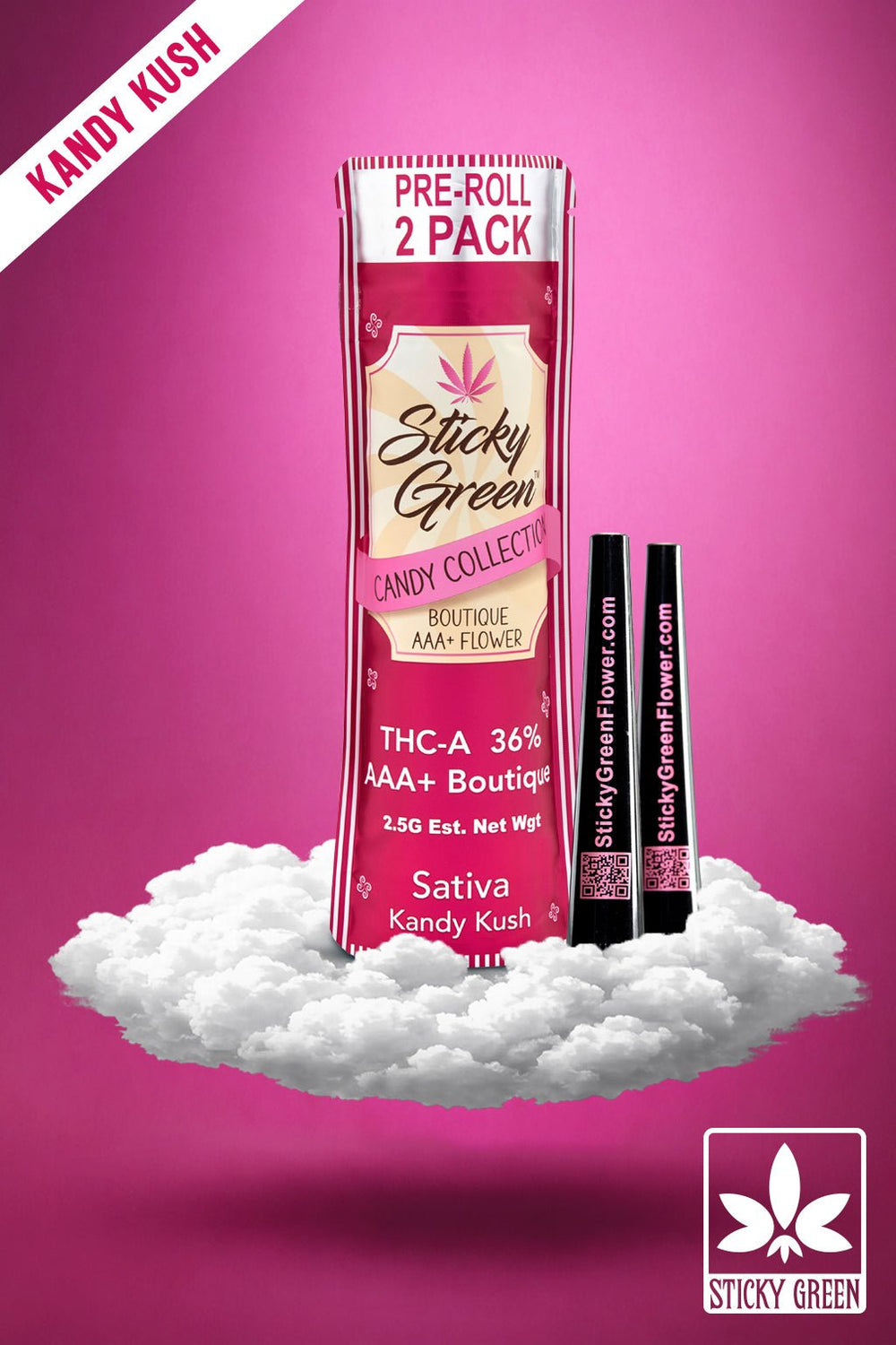 Kandy Kush Candy Collection Pre Rolls (Sativa) - Sticky Green Flower