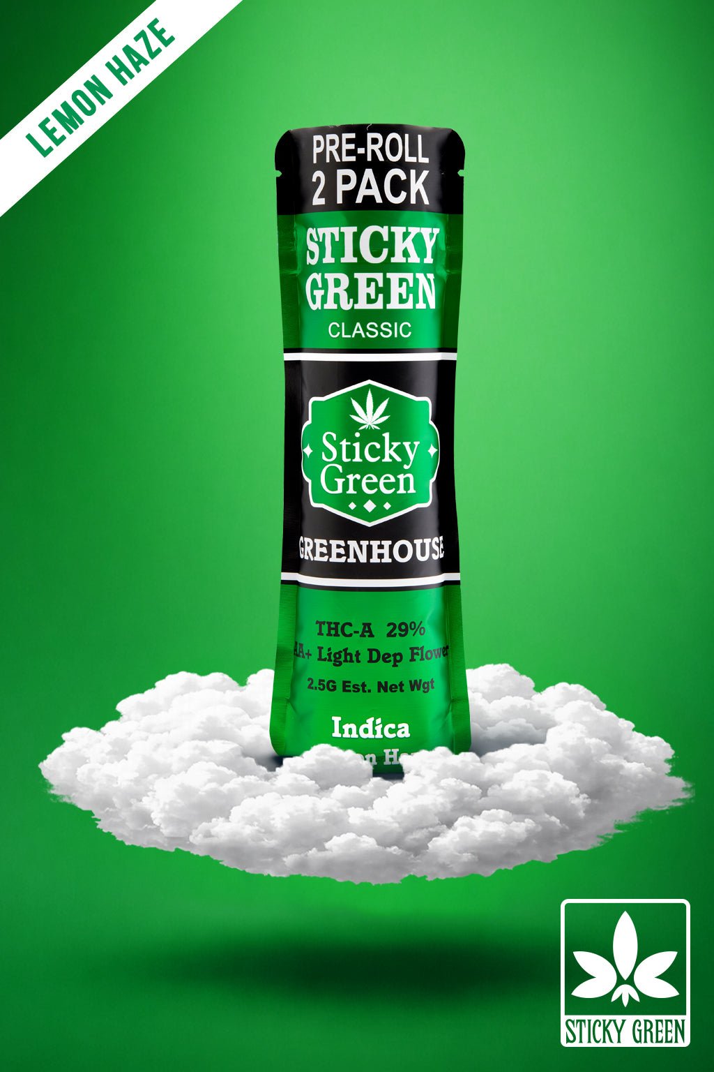 Lemon Haze THCA Pre Rolls (25 Count) | Indica | Sticky Green