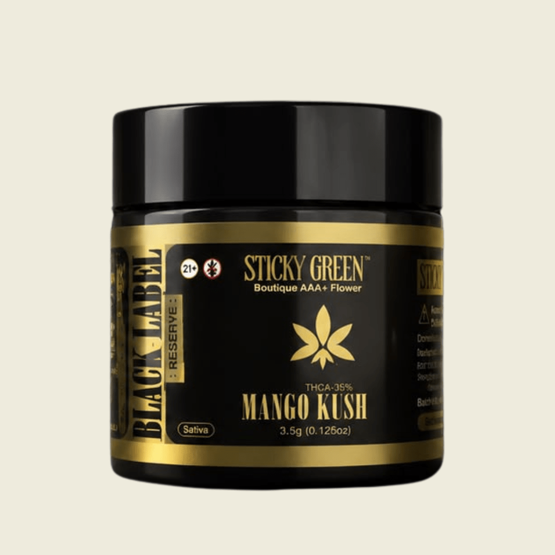 Mango Kush Black Label Flower - Sticky Green Flower