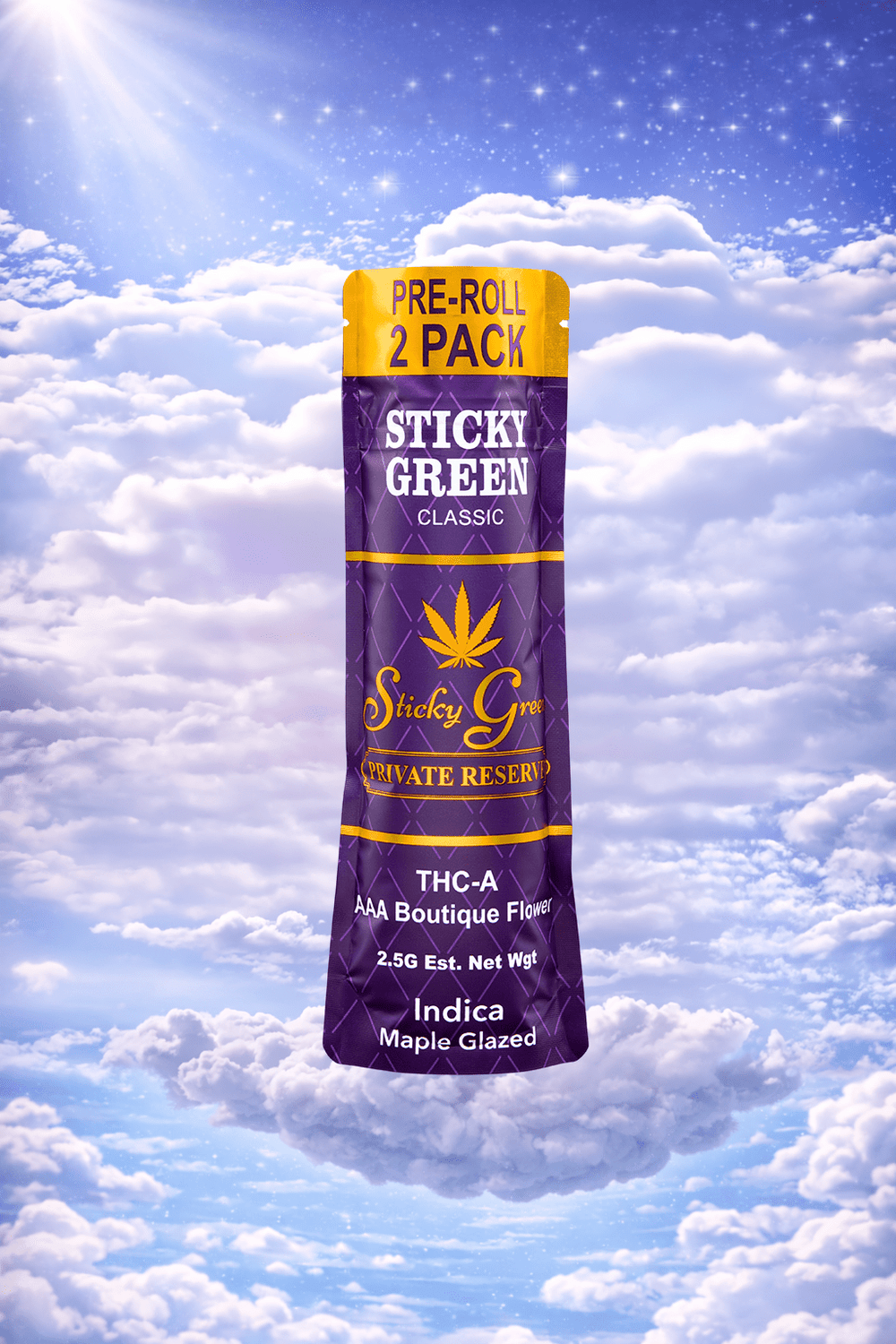 Maple Glazed Private Reserve Pre Rolls (Indica) - Sticky Green Flower