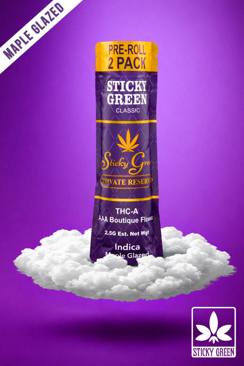 Maple Glazed Private Reserve Pre Rolls (Indica) - Sticky Green Flower