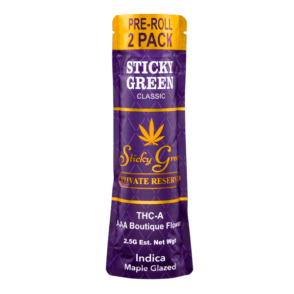 Maple Glazed Private Reserve Pre Rolls (Indica) - Sticky Green Flower