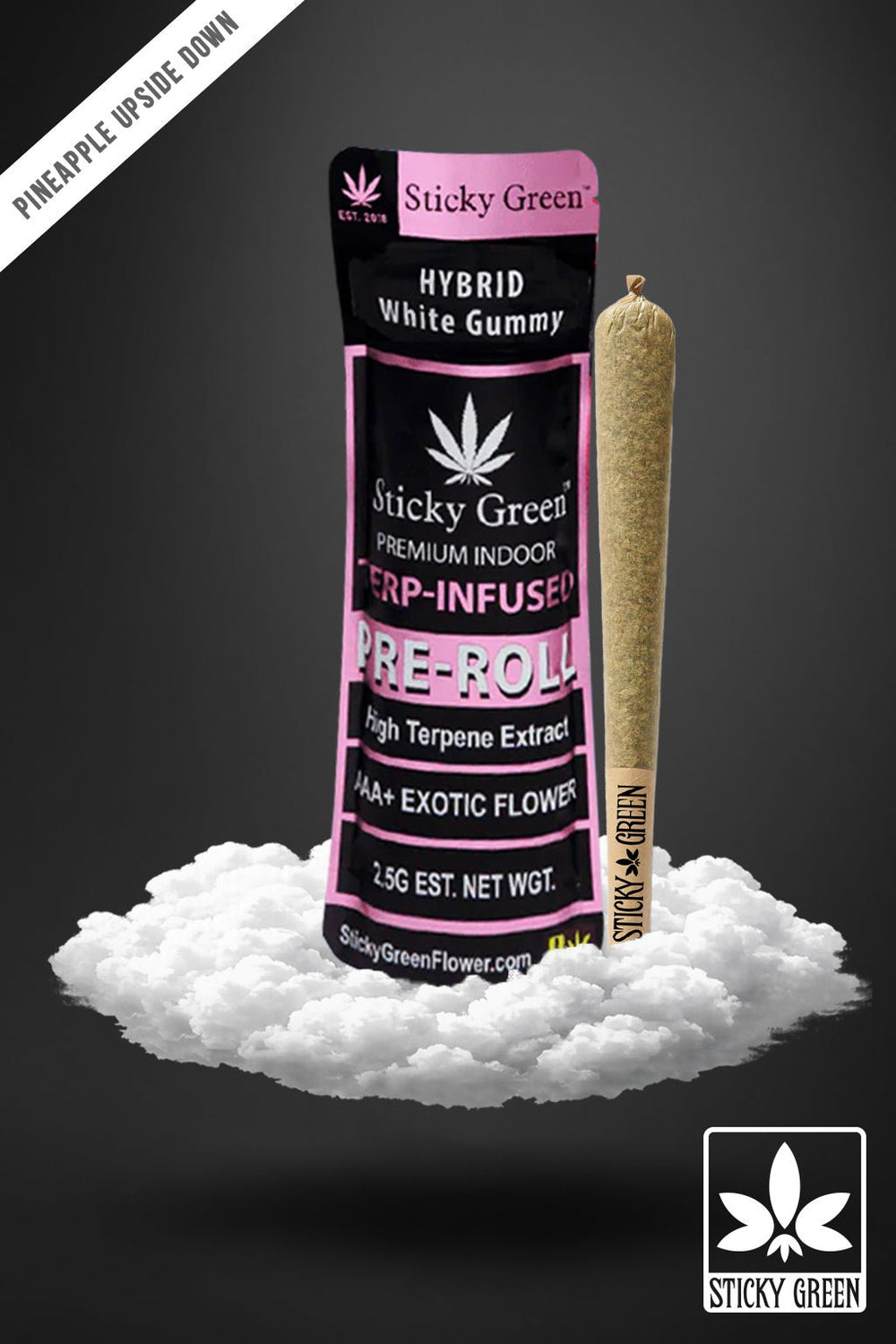 Pineapple Upside Down Cake Terp Infused Pre Rolls (Sativa) - Sticky Green Flower