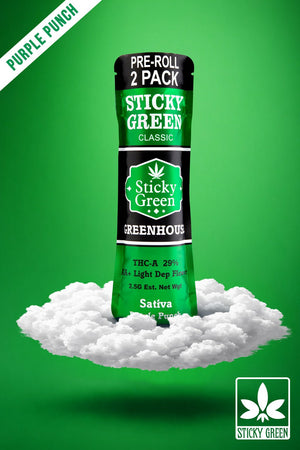 Purple Punch Green House Pre Rolls (Sativa) - Sticky Green Flower