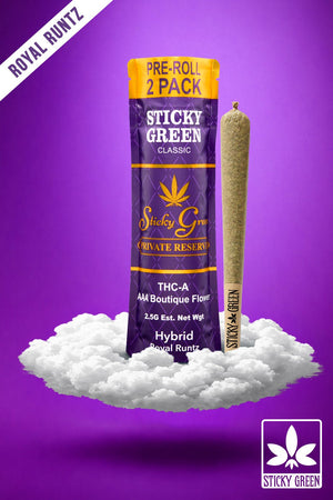 Royal Runtz Private Reserve Pre Rolls (Hybrid) - Sticky Green Flower