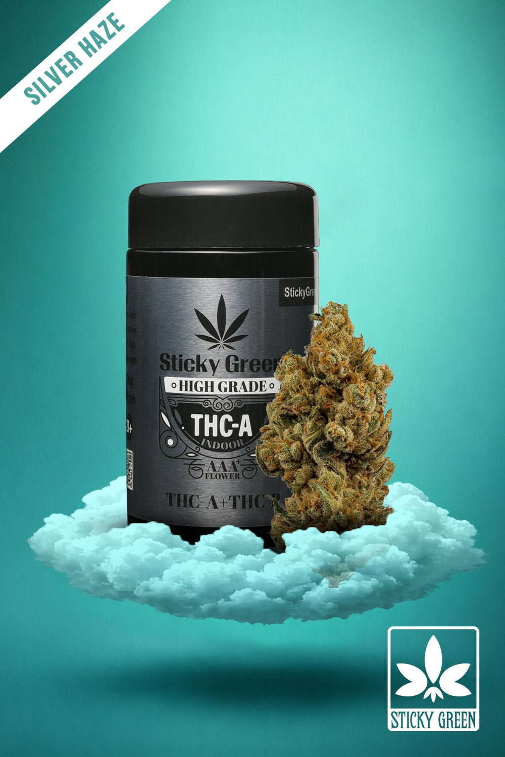 Silver Haze High Grade Flower (1oz) - Sticky Green Flower