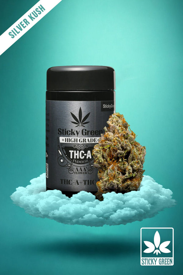 Silver Kush High Grade Flower (1oz) - Sticky Green Flower