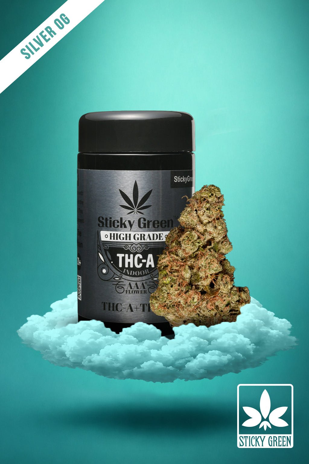 Silver OG High Grade Flower (1oz) - Sticky Green Flower