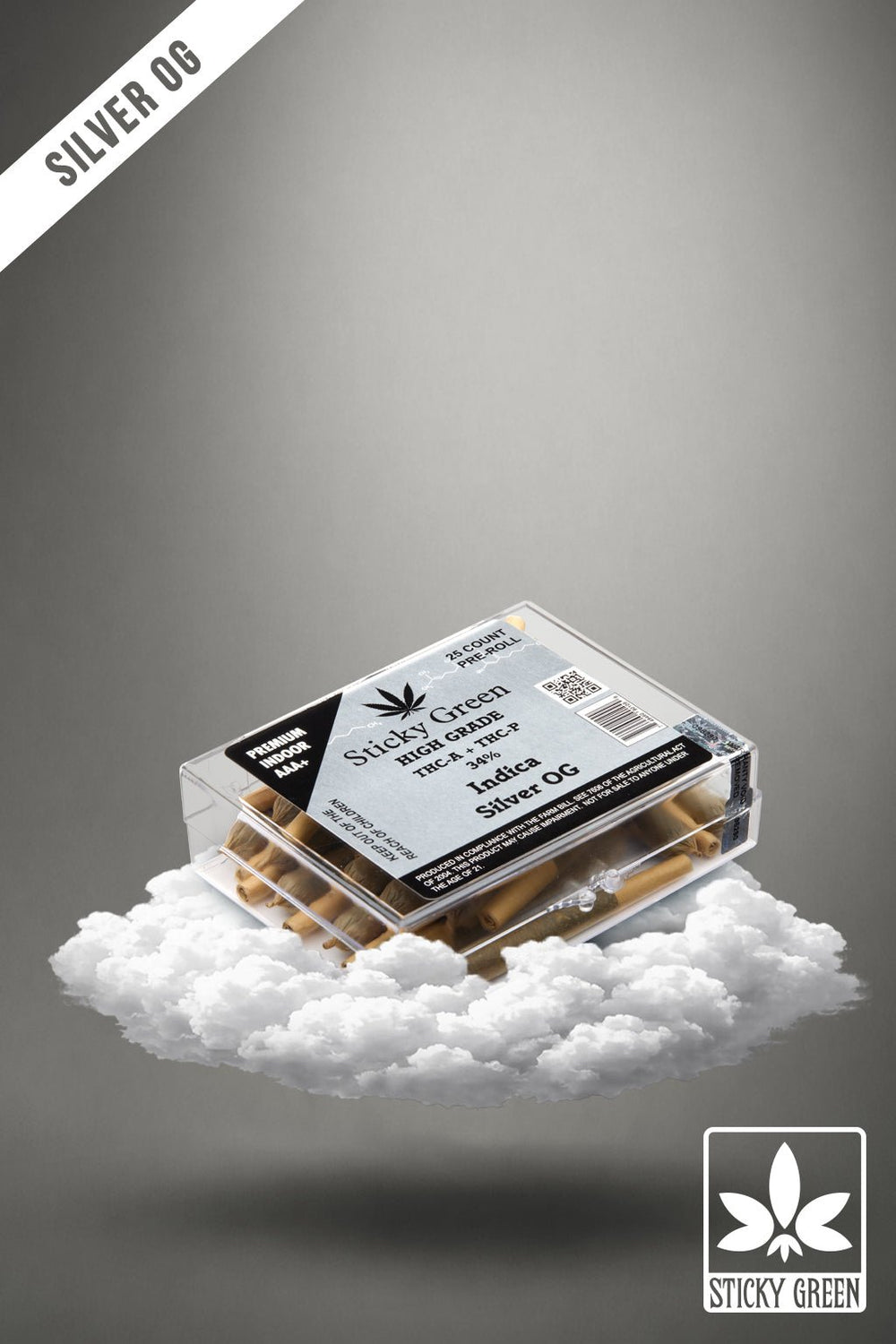 Silver OG High Grade Pre Rolls (Indica) - Sticky Green Flower