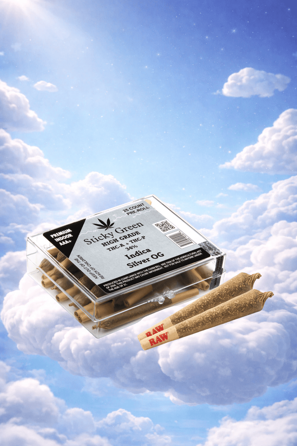 Silver OG High Grade Pre Rolls (Indica) - Sticky Green Flower