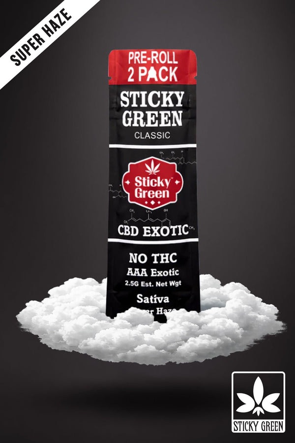 Super Haze CBD Pre Rolls (Sativa) - Sticky Green Flower