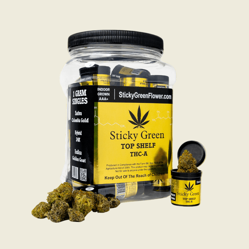 Top Shelf Flower 20 Pack (1g Each) - Sticky Green Flower