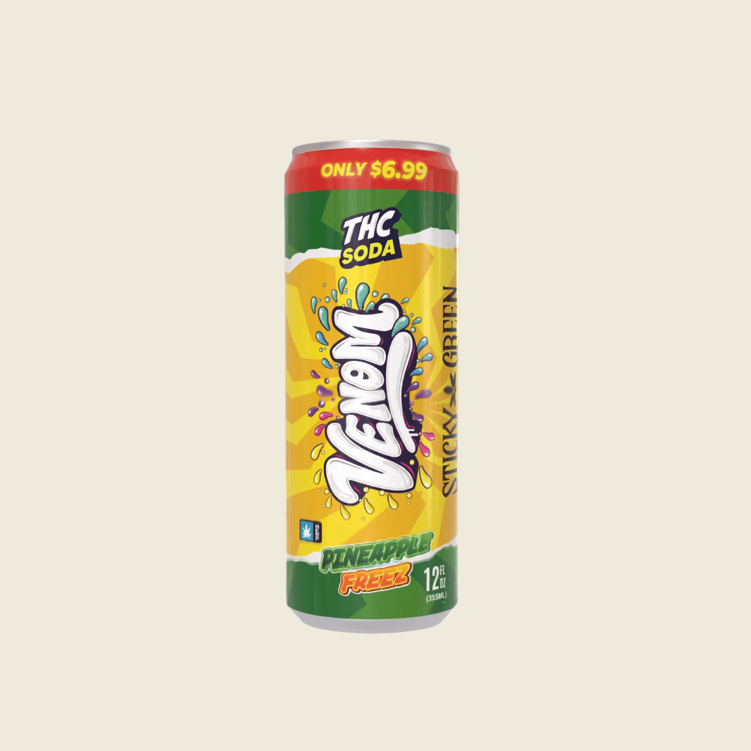 Venom THCa Soda (50mg) - Sticky Green Flower