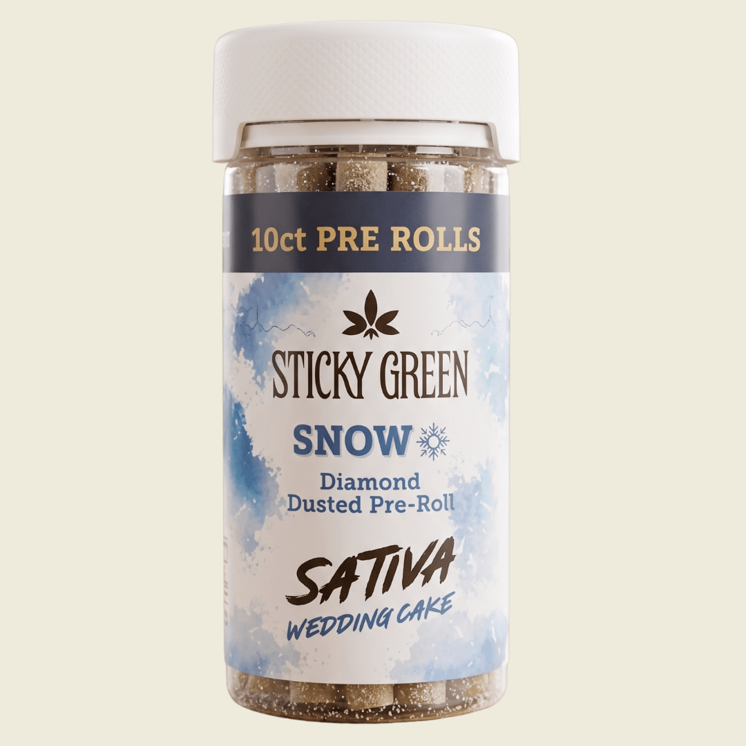 Wedding Cake Snow Collection Diamond Dusted Pre Rolls 10 Count (Sativa) - Sticky Green Flower