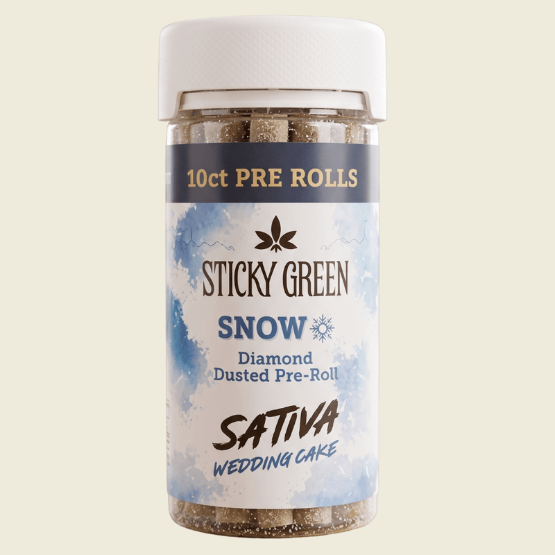 Wedding Cake Snow Collection Diamond Dusted Pre Rolls 10 Count (Sativa) - Sticky Green Flower