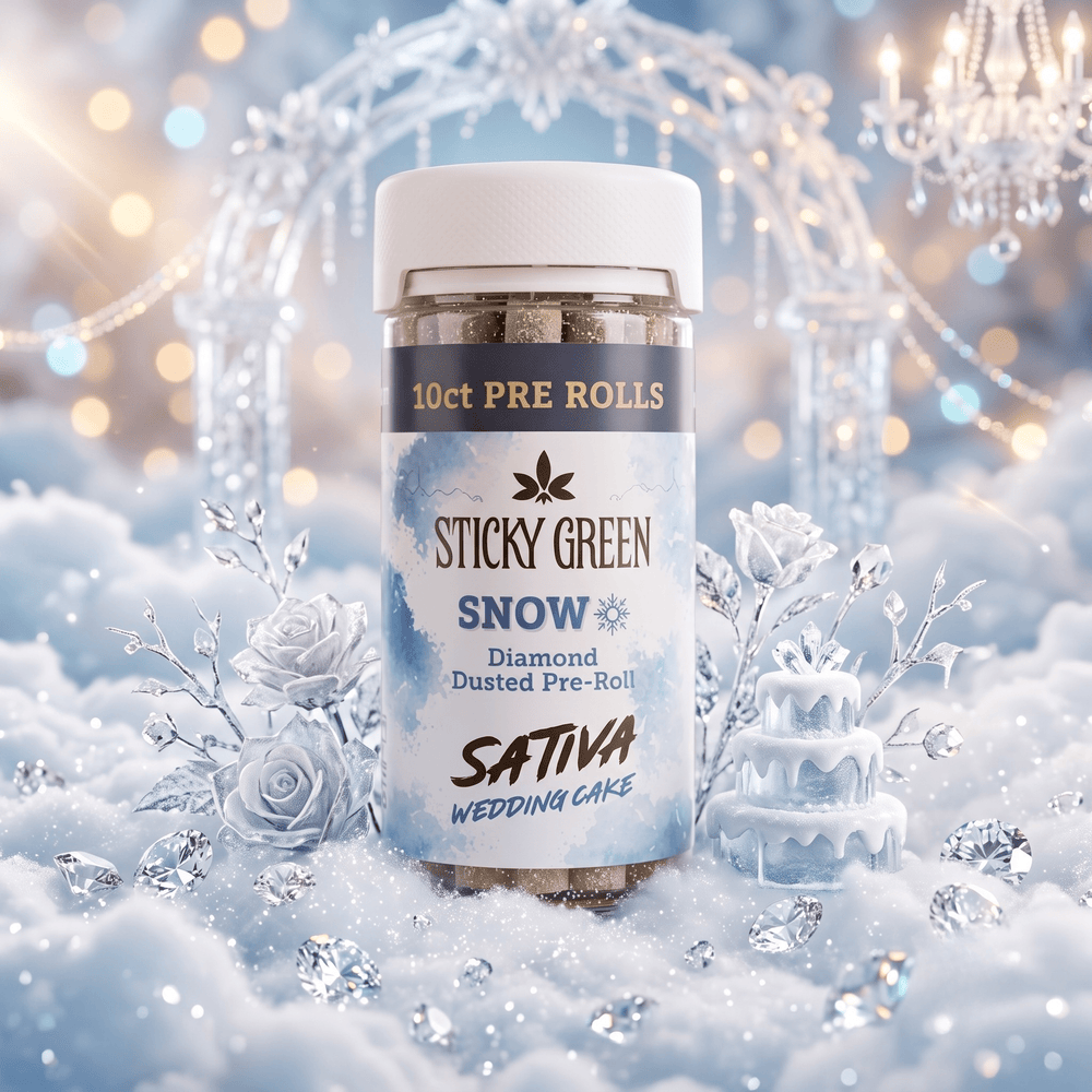 Wedding Cake Snow Collection Pre Rolls 10 Count (Sativa) - Sticky Green Flower