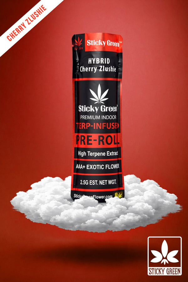 White Cherry Zlushie Pre Roll Terp Infused Pre Rolls (Hybrid) - Sticky Green Flower