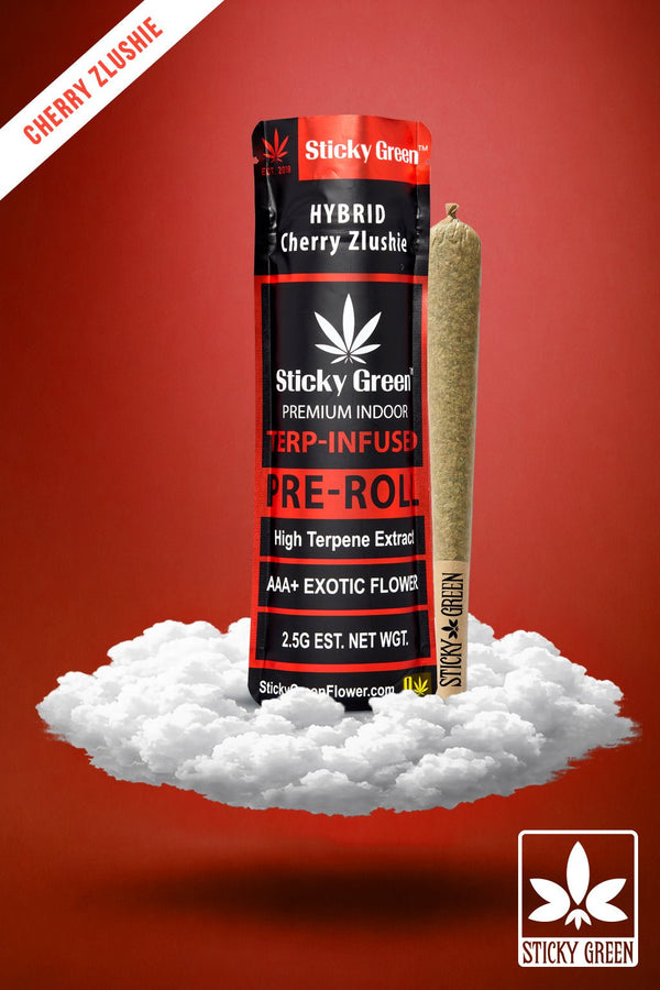 White Cherry Zlushie Pre Roll Terp Infused Pre Rolls (Hybrid) - Sticky Green Flower