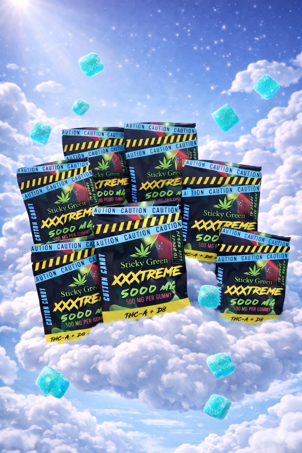 XXXtreme Gummies 500mg (10ct) - Sticky Green Flower