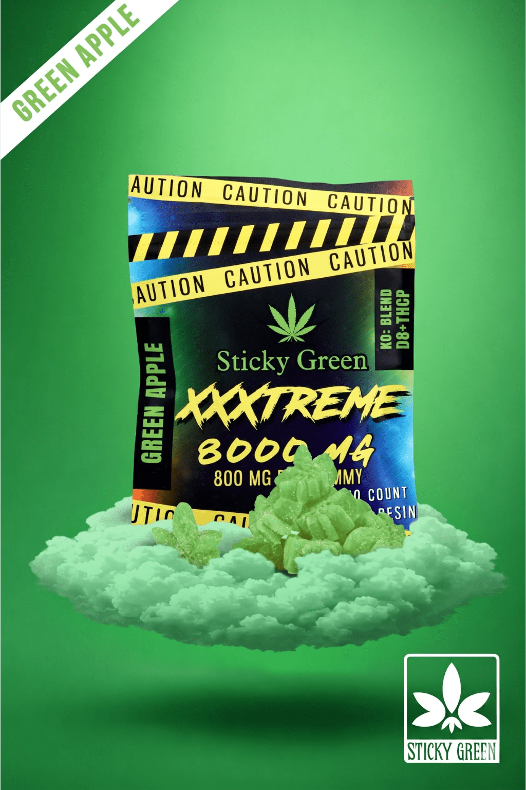 XXXtreme Gummies 8000mg - Sticky Green Flower